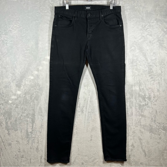 Hudson Blake Jeans Men 33x32 Black Slim Straight Stretch Designer Denim Casual - Picture 1 of 14